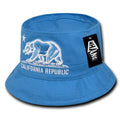 Whang California Bear Bucket Hats Caps Cotton Unconstructed-Sky-S/M-