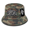 Whang California Bear Bucket Hats Caps Cotton Unconstructed-Woodland-S/M-