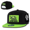 Whang California Cali Republic Bear Cali Flag Snapbacks Snapback Caps Hats-Black / Neon Green-