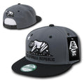 Whang California Cali Republic Bear Flat Bill Retro 3D Snapback Caps Hats Unisex-Charcoal / Black-