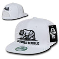Whang California Cali Republic Bear Flat Bill Retro 3D Snapback Caps Hats Unisex-White-