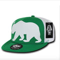 Whang California Cali Republic Bear Trucker Snapback Flat Bill Hats Caps-Kelly Green-