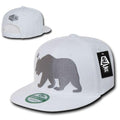 Whang California Cali Republic Monster Bear Flat Bill Snapback Hats Caps-White-