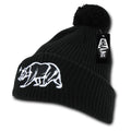 Whang California Republic Cali Bear Cuff Pom Rasta Warm Winter Beanies Hats Caps-Black-
