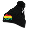 Whang California Republic Cali Bear Cuff Pom Rasta Warm Winter Beanies Hats Caps-Rasta 2-