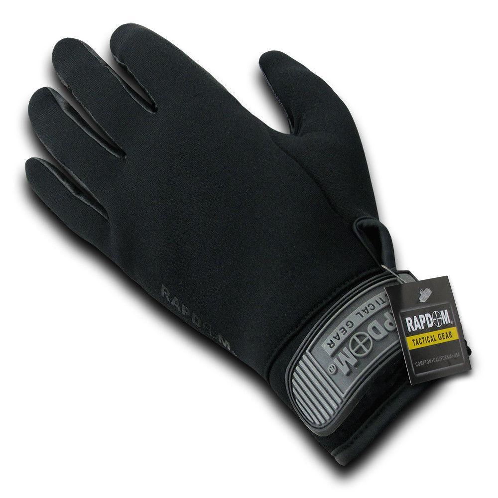 Winter Neoprene Outdoor Work Patrol Military Moisture Protection Gloves-Black-Small-