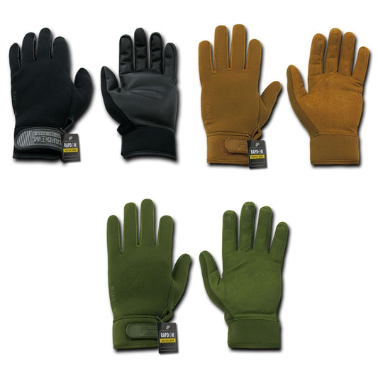 Winter Neoprene Outdoor Work Patrol Military Moisture Protection Gloves-Black-Small-