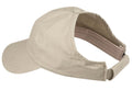 100% Cotton Ponytail Visor Baseball Caps Hats Flex Elastic Closure Womens Girls-KHAKI-