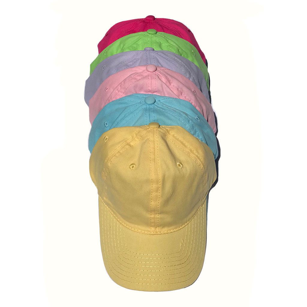 Womens Lightweight Brushed Cotton Baseball Hats Caps 6 Panel Low Crown Summer Colors-LIME GREEN-