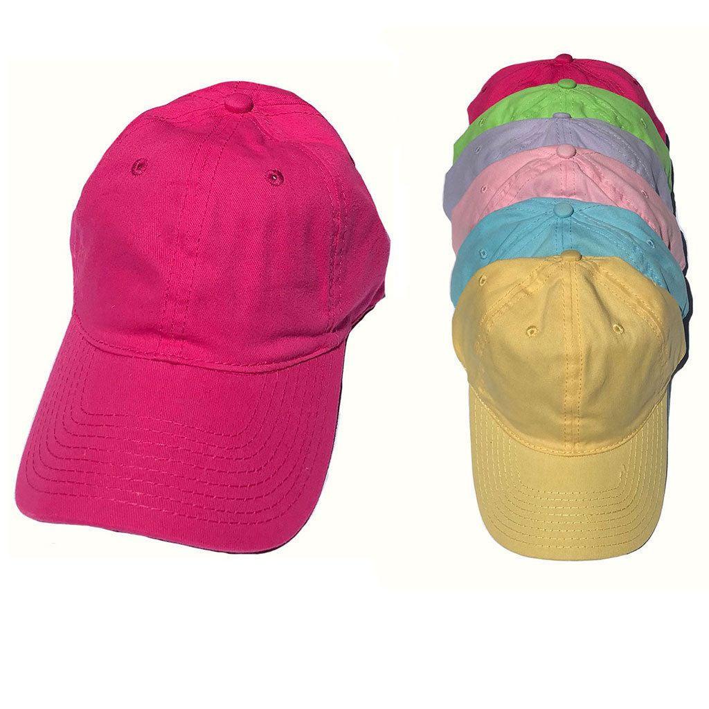 Womens Lightweight Brushed Cotton Baseball Hats Caps 6 Panel Low Crown Summer Colors-LIME GREEN-