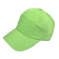 Womens Lightweight Brushed Cotton Baseball Hats Caps 6 Panel Low Crown Summer Colors-LIME GREEN-