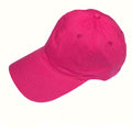 Womens Lightweight Brushed Cotton Baseball Hats Caps 6 Panel Low Crown Summer Colors-HOT PINK-