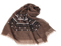 Casaba Women's Scarf Scarves Elephant Designs Indian Style-Brown-