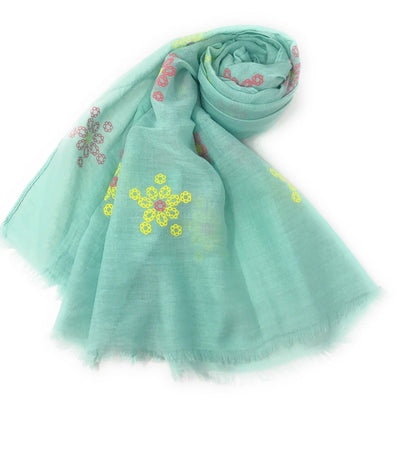 Casaba Women's Scarf Scarves Floral Soft Light Sheer-Pink-