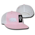 Youth California Cali Bear Trucker Hats Caps Flat Bill Pink Blue-PINK/WHITE-