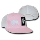 Youth California Cali Bear Trucker Hats Caps Flat Bill Pink Blue-SKY/WHITE- 5 image