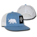 Youth California Cali Bear Trucker Hats Caps Flat Bill Pink Blue-SKY/WHITE-
