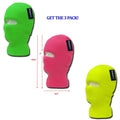 Youth Kids Girls Boys Balaclava Beanies Neon Fluorescent Ski Eye Hole Face Mask-3 PACK - PINK, GREEN, YELLOW-