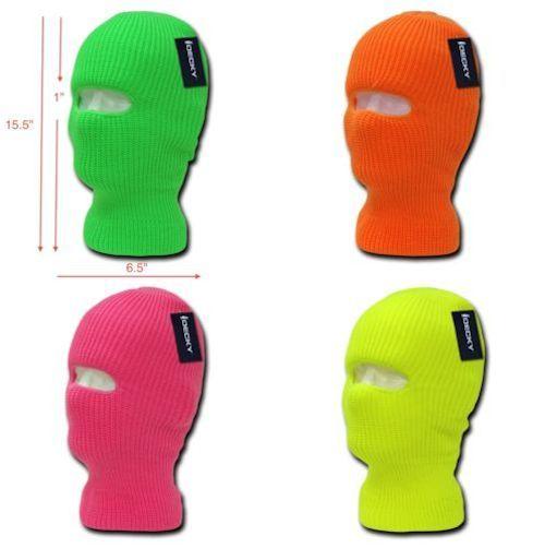Youth Kids Girls Boys Balaclava Beanies Neon Fluorescent Ski Eye Hole Face Mask-4 PACK-PINK,YELLOW,GREEN,ORANGE-