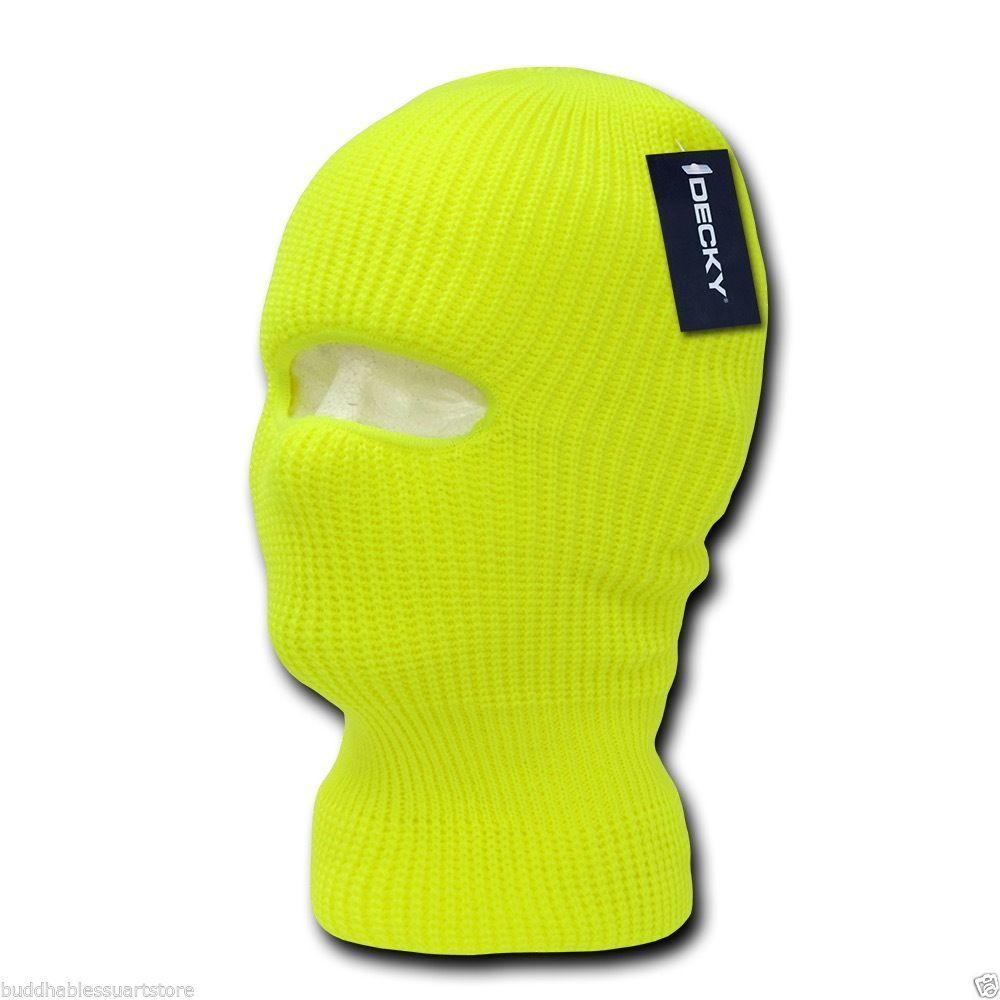 Youth Kids Girls Boys Balaclava Beanies Neon Fluorescent Ski Eye Hole Face Mask-Neon Green-