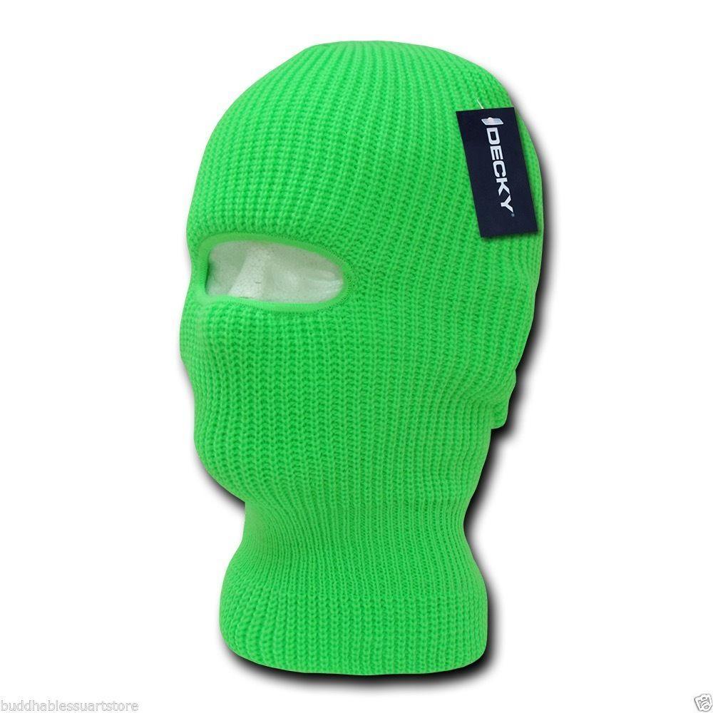 Youth Kids Girls Boys Balaclava Beanies Neon Fluorescent Ski Eye Hole Face Mask-Neon Green-