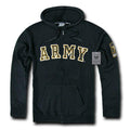 Zip Fleece Hoodie Sweatshirt Military Navy Air Force Army Coast Guard Marines-Army - Black-Regular-Small