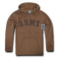Zip Fleece Hoodie Sweatshirt Military Navy Air Force Army Coast Guard Marines-Army - Coyote-Regular-Small