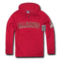 Zip Fleece Hoodie Sweatshirt Military Navy Air Force Army Coast Guard Marines-Marines - Cardinal-Regular-Small