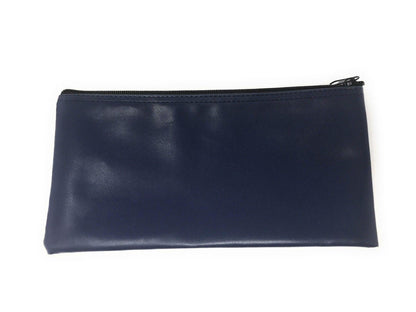 Zippered Bank Bags Deposit Carry Pouch Purse Coins Safe Money Organizer 11 X 5.5-Navy-