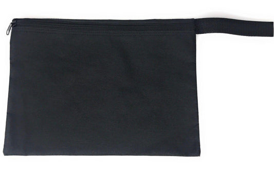 Large 12inch Bank Documents Deposit Bags Carry Pouch With Handle Zippered-Black-